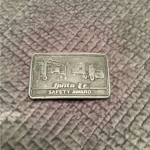 Kolkata vintage Santa Fe Safety Award belt buckle 164